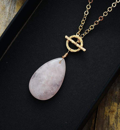 Rose Quartz Teardrop Pendant