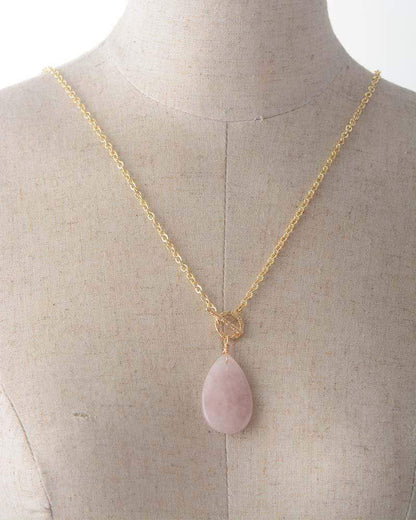 Rose Quartz Teardrop Pendant