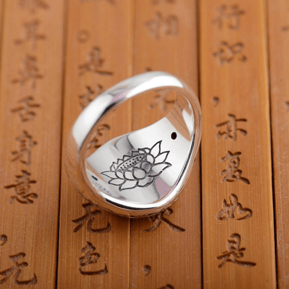 Om Ma Ni Pad Me Hum Mantra Sterling Silver Ring