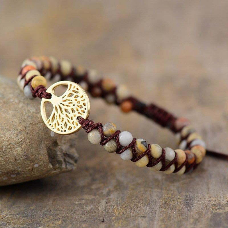 Natural African Turquoise & Tree of Life Bracelet