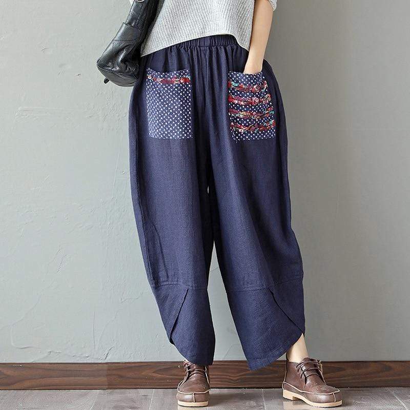 Patchwork Pocket Harem Pants (2 Colors)