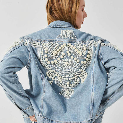 Paris Pearls Jean Jacket