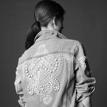 Paris Pearls Jean Jacket