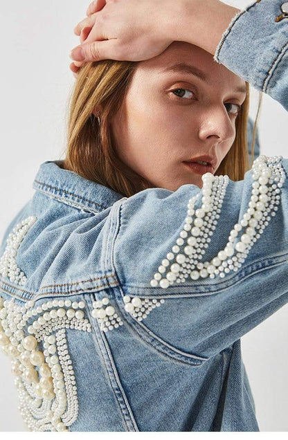 Paris Pearls Jean Jacket