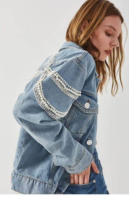 Paris Pearls Jean Jacket