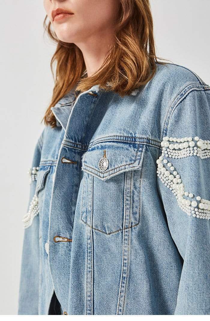 Paris Pearls Jean Jacket