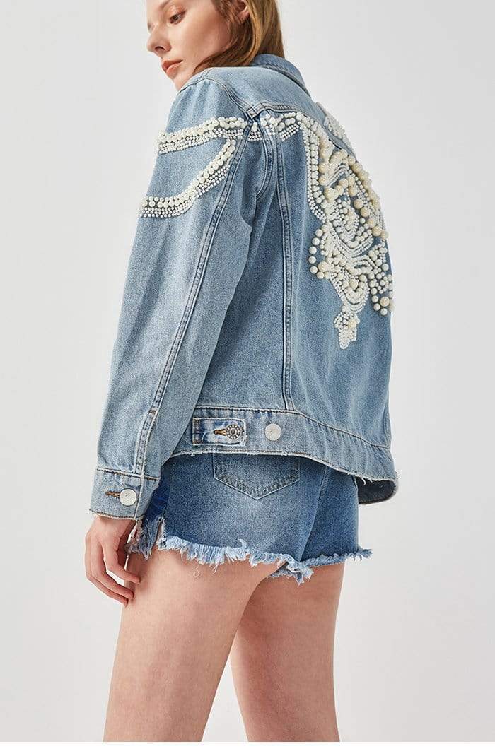 Paris Pearls Jean Jacket