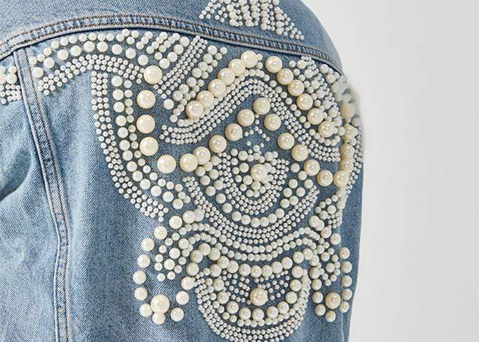 Paris Pearls Jean Jacket