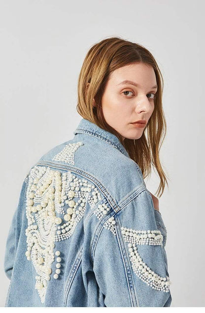 Paris Pearls Jean Jacket