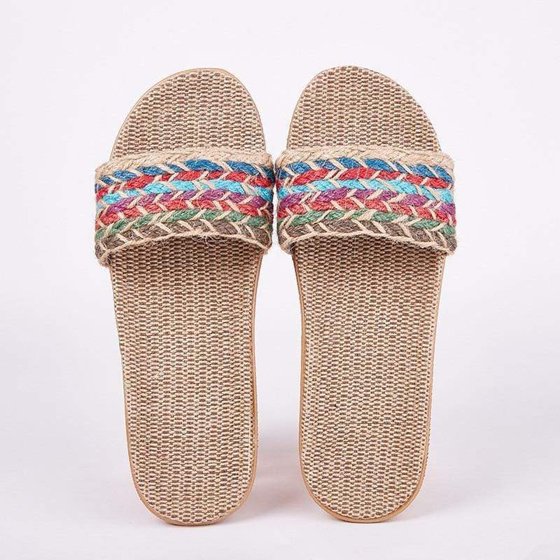 Raffia Flat Sandals