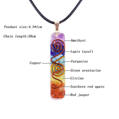 Rainbow Orgonite Chakra Necklace