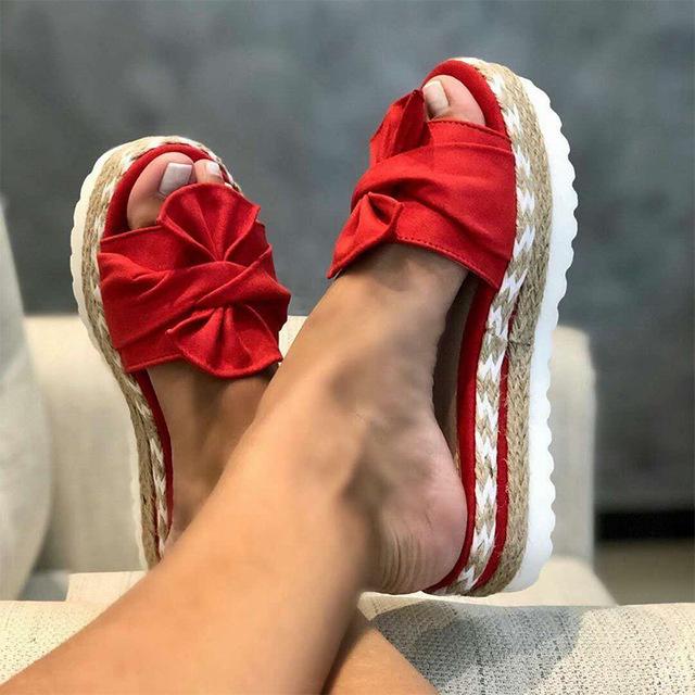 Bowknot Thick Soles Slippers