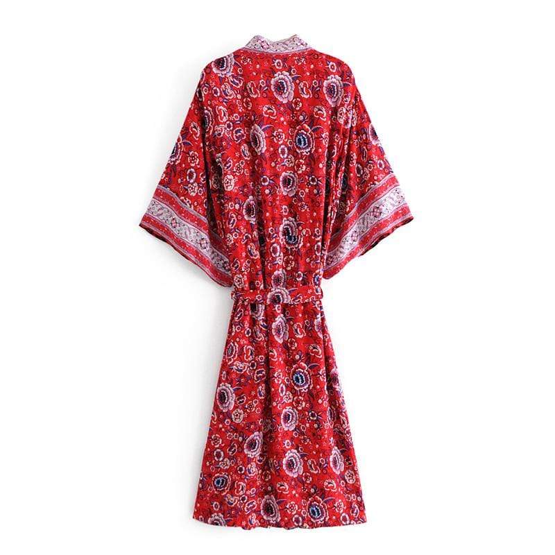 Red Roses Kimono Robe