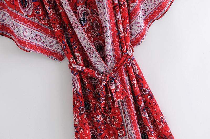 Red Roses Kimono Robe