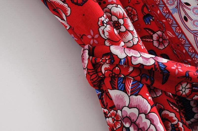 Red Roses Kimono Robe