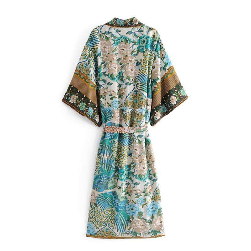 Remy Boho Peacock Kimono