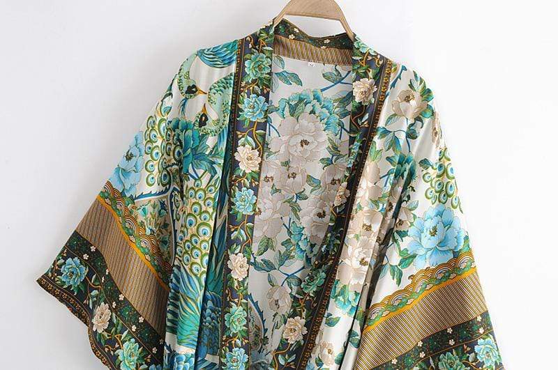 Remy Boho Peacock Kimono