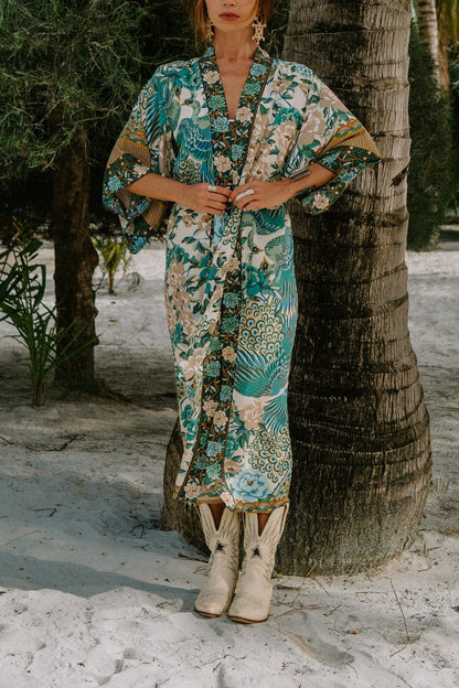 Remy Boho Peacock Kimono