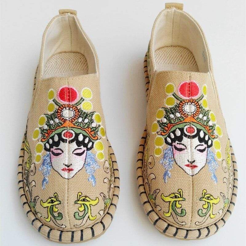 Retro Female Figure Espadrilles