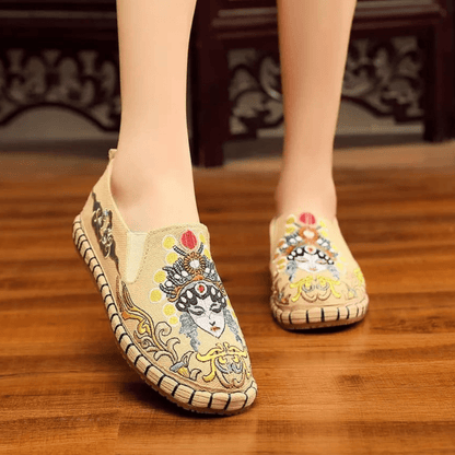 Retro Female Figure Espadrilles