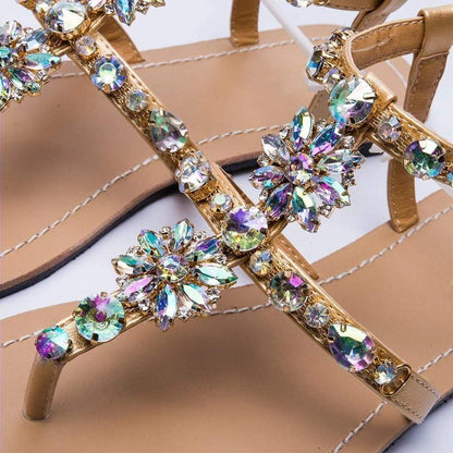 Rhinestones Embellished Flat Sandals