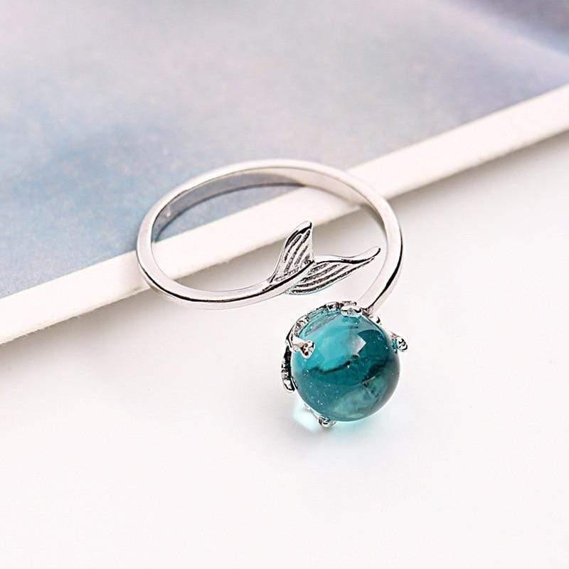 925 Sterling Silver Ocean Blue Mermaid Ring