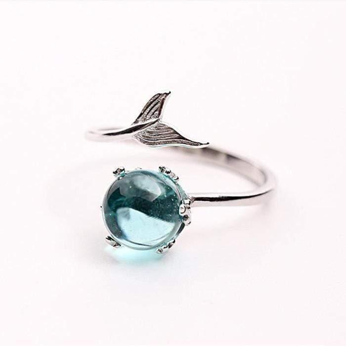 925 Sterling Silver Ocean Blue Mermaid Ring