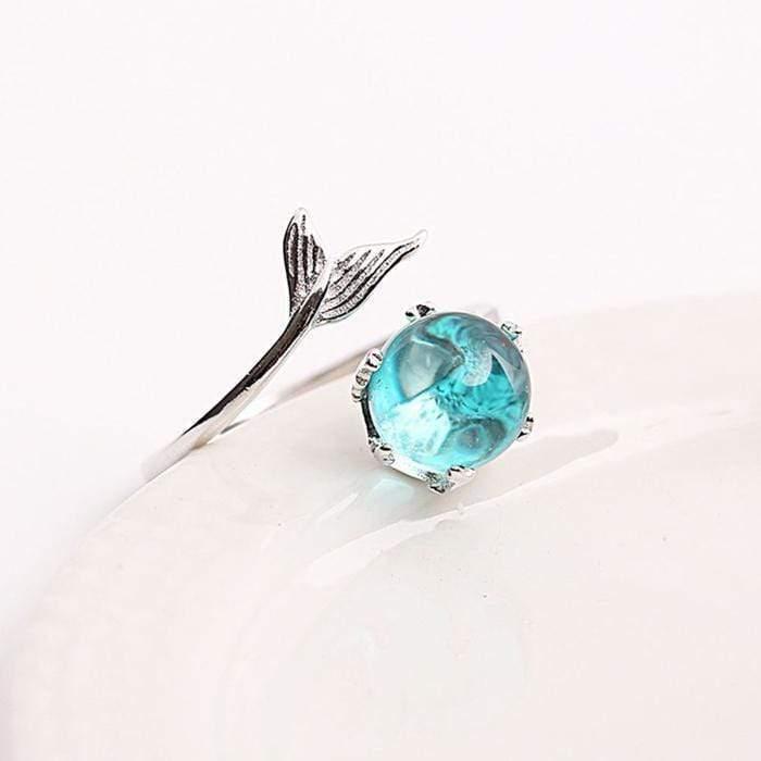 925 Sterling Silver Ocean Blue Mermaid Ring