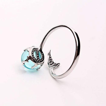 925 Sterling Silver Ocean Blue Mermaid Ring