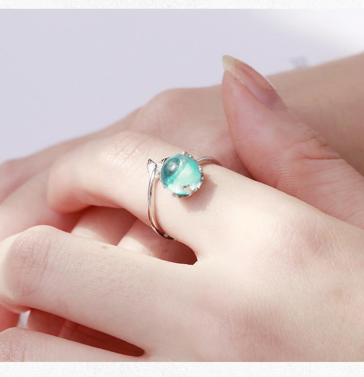 925 Sterling Silver Ocean Blue Mermaid Ring