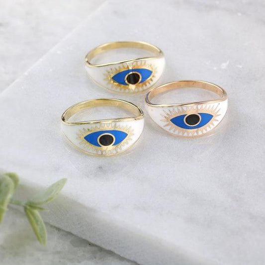 Evil Eye Gold Ring