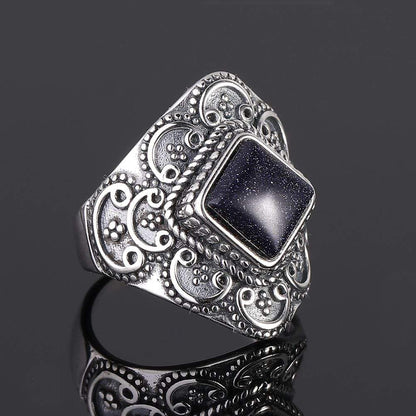 S925 Sterling Silver Natural Stone Ring