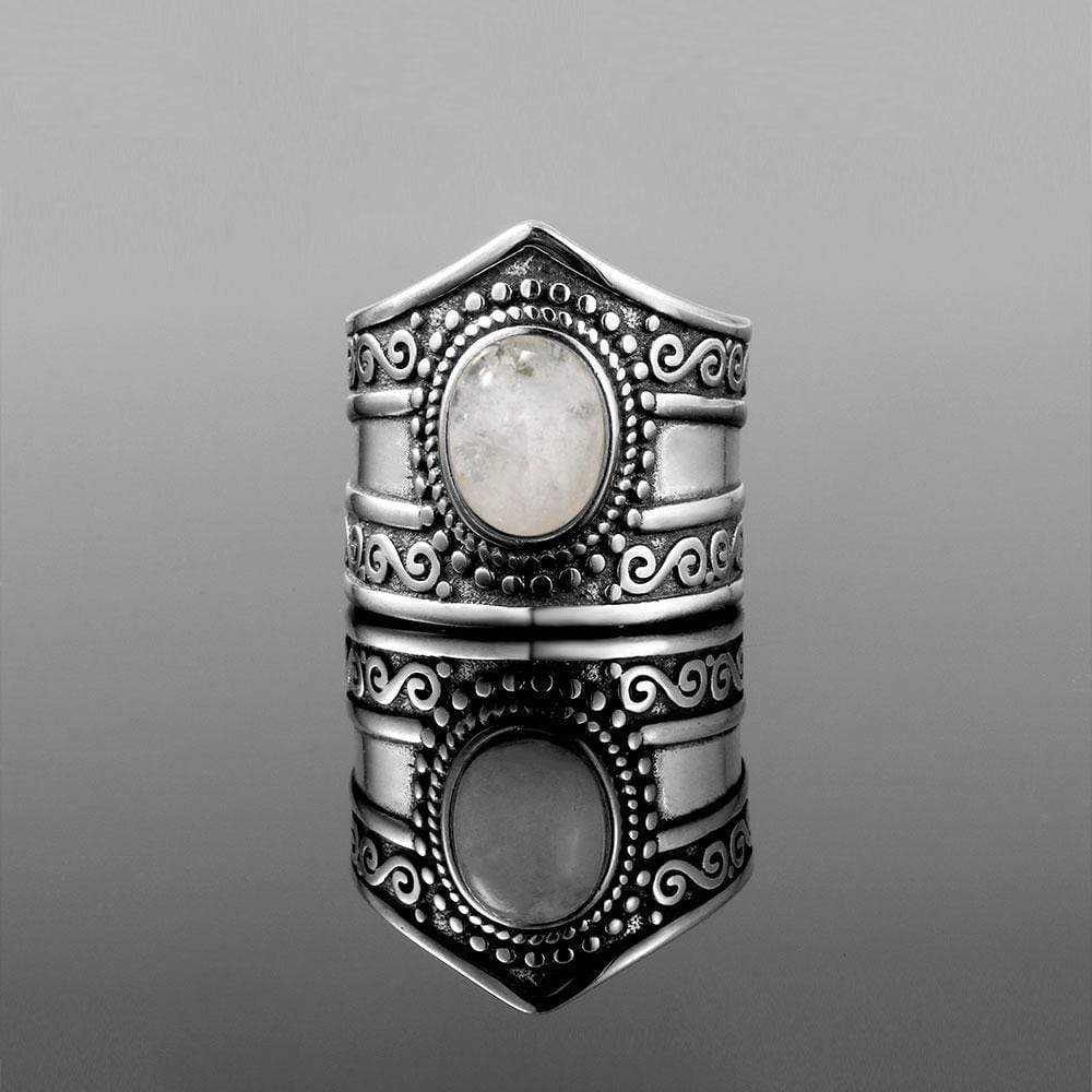 S925 Sterling Silver Rainbow Moonstone Ring