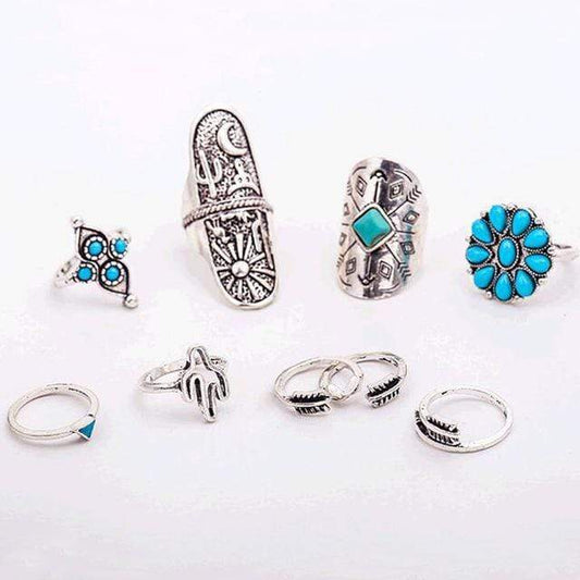 Boho Desert Ring Set 9pcs