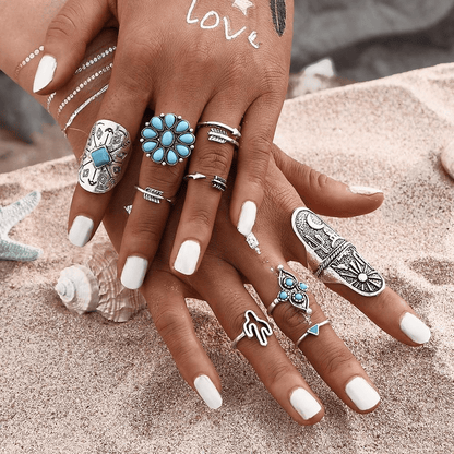 Boho Desert Ring Set 9pcs