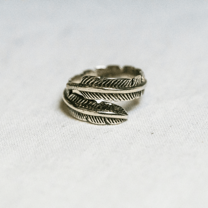 Sterling Silver Boho Feather Ring