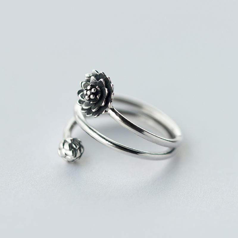 Sterling Silver Lotus Flower Ring