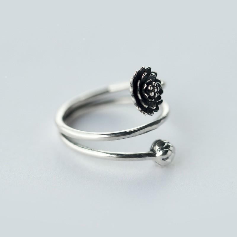 Sterling Silver Lotus Flower Ring