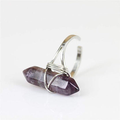 Amethyst Crystal Point Quartz Ring