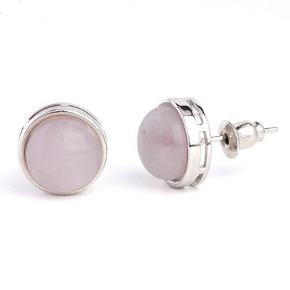 Natural Stone Round Earrings