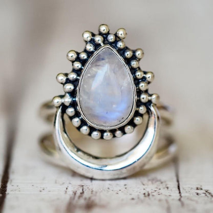 S925 Sterling Silver Moonstone Ring