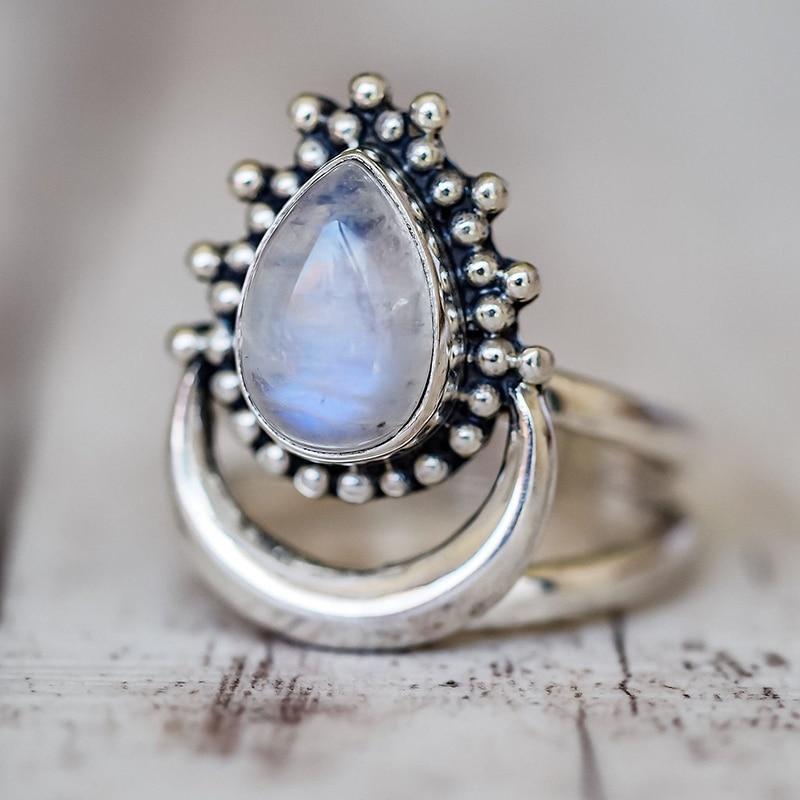 S925 Sterling Silver Moonstone Ring