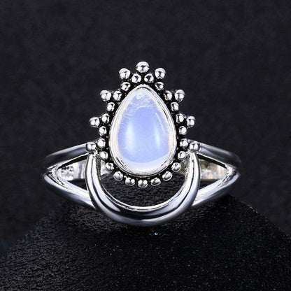 S925 Sterling Silver Moonstone Ring