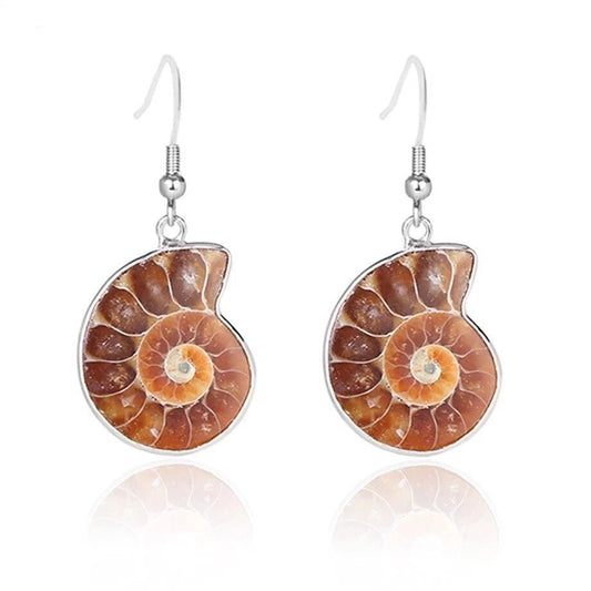 Seashell Fossils Drop Earrings