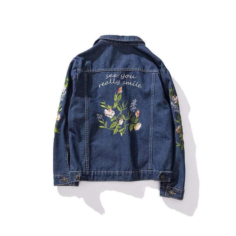 "See You Really Smile" Denim Jacket