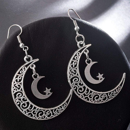 Silver Crescent Moon Earrings