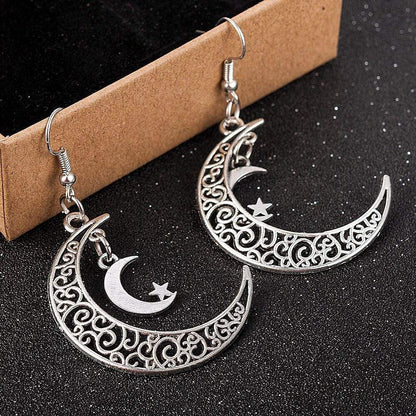 Silver Crescent Moon Earrings