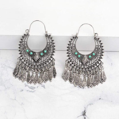 Ethnic Tasseled Drop Earrings