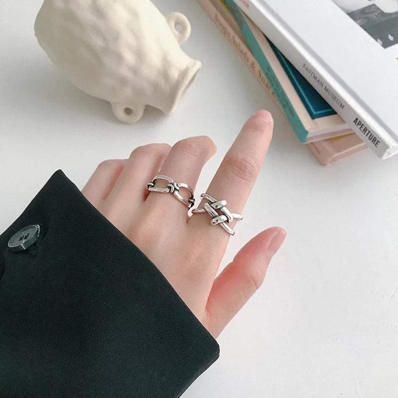 Sterling Silver Geometric Shaped Rings