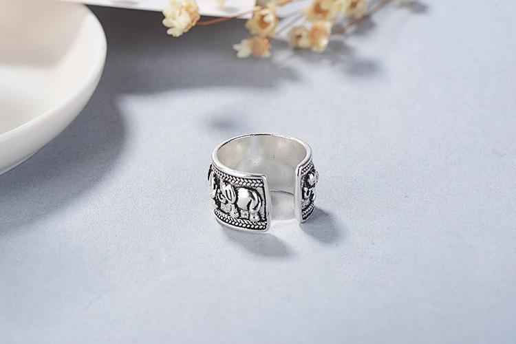 Sterling Silver Ethnic Elephant Design Ring